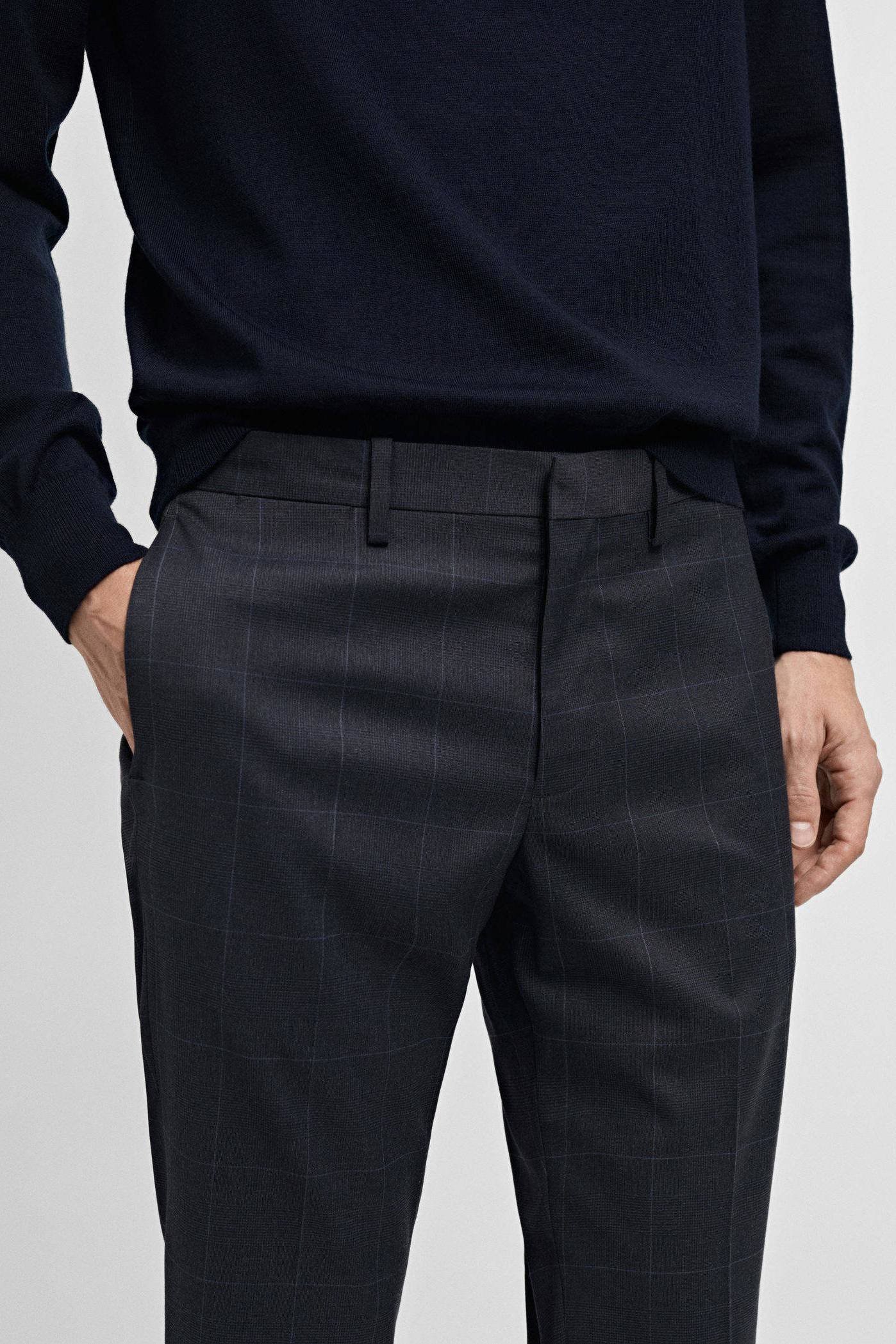 Mango Man super skinny pantalon donkerblauw