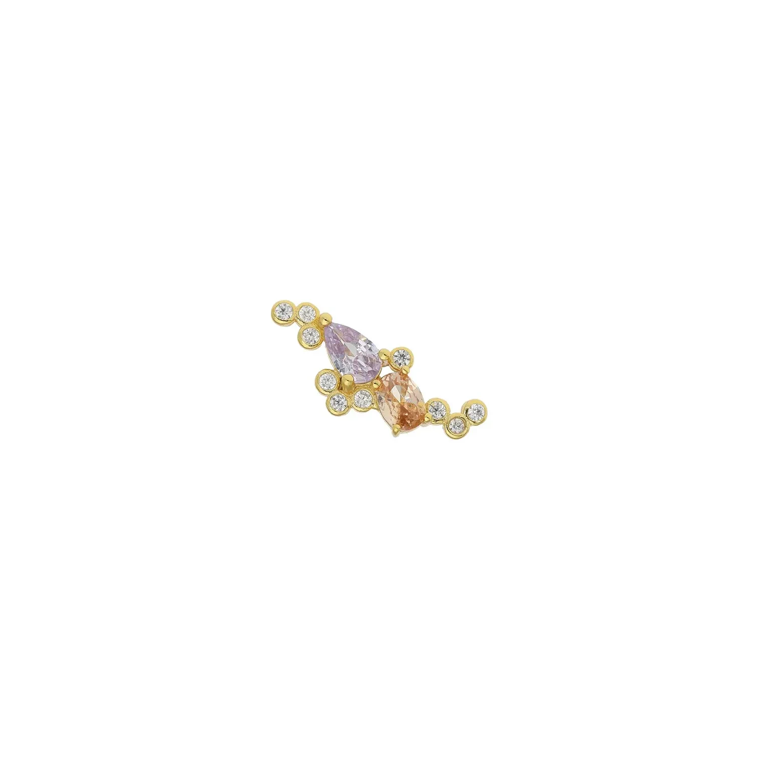 Nuni Copenhagen Penny Ørering Single 18 kt. Forgyldt Sølv A1399_Champagne_Right