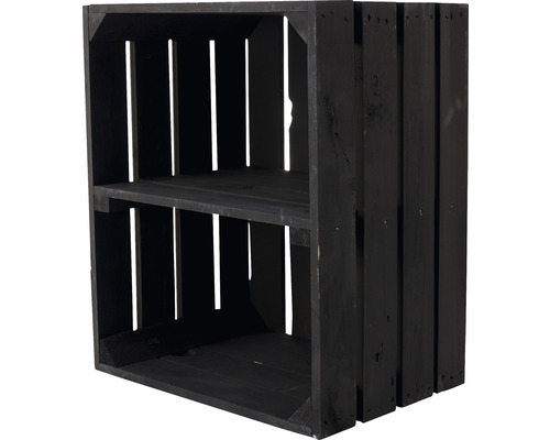 Zwarte plankenkast 50x40x30 cm
