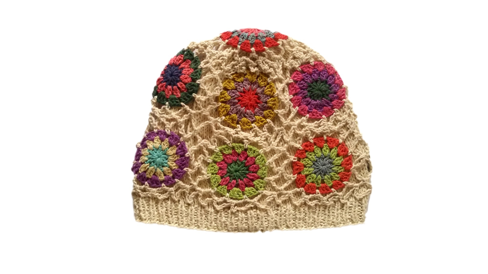 Häkelmütze 'Riya', weiß/multicolor günstig bestellen