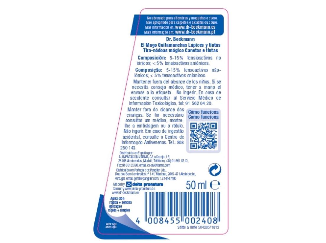 TIRA NÓDOAS DR.BECKMANN CANETAS TINTAS 50ML
