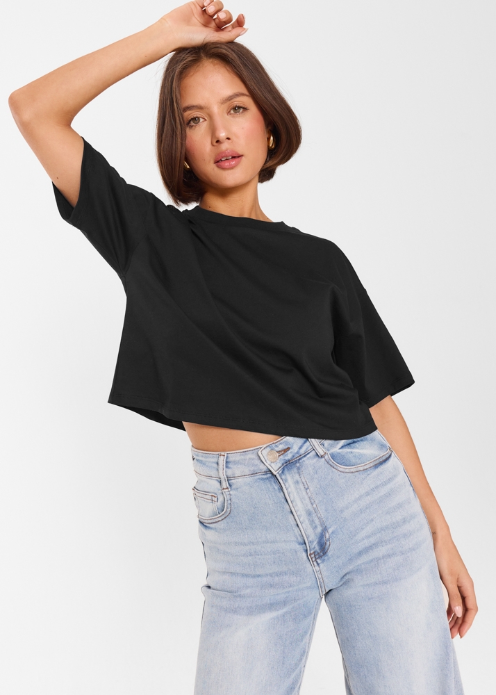 Classic cropped tee onyx