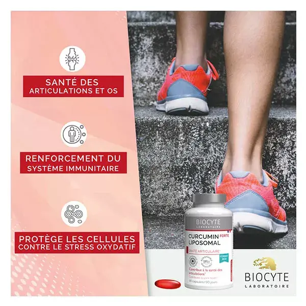 Biocyte Curcumin Forte x185 Lipossomal para Saúde Articular - 90 Cápsulas