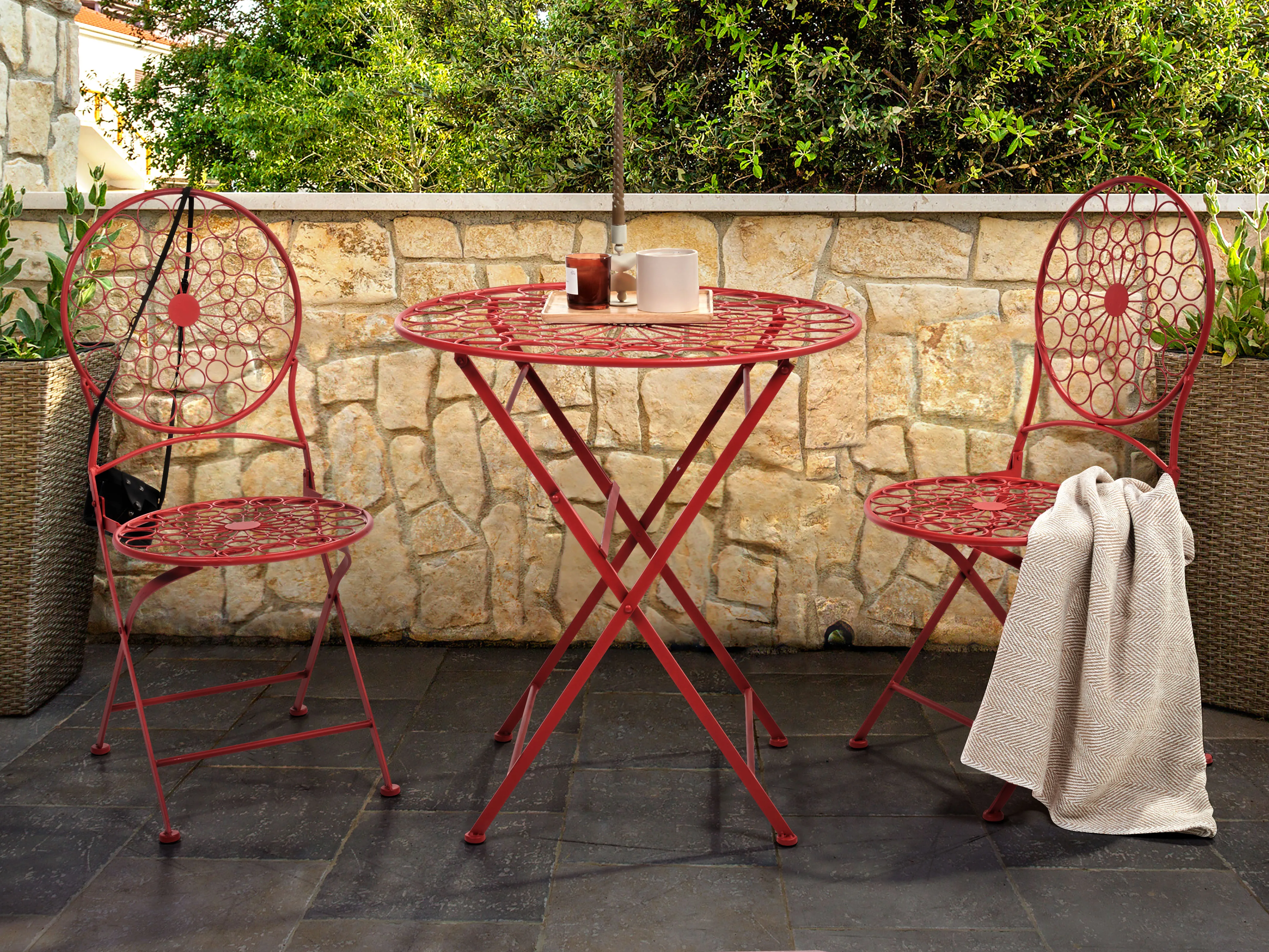 Bistroset inklapbaar SCARIO Metaal Rood
