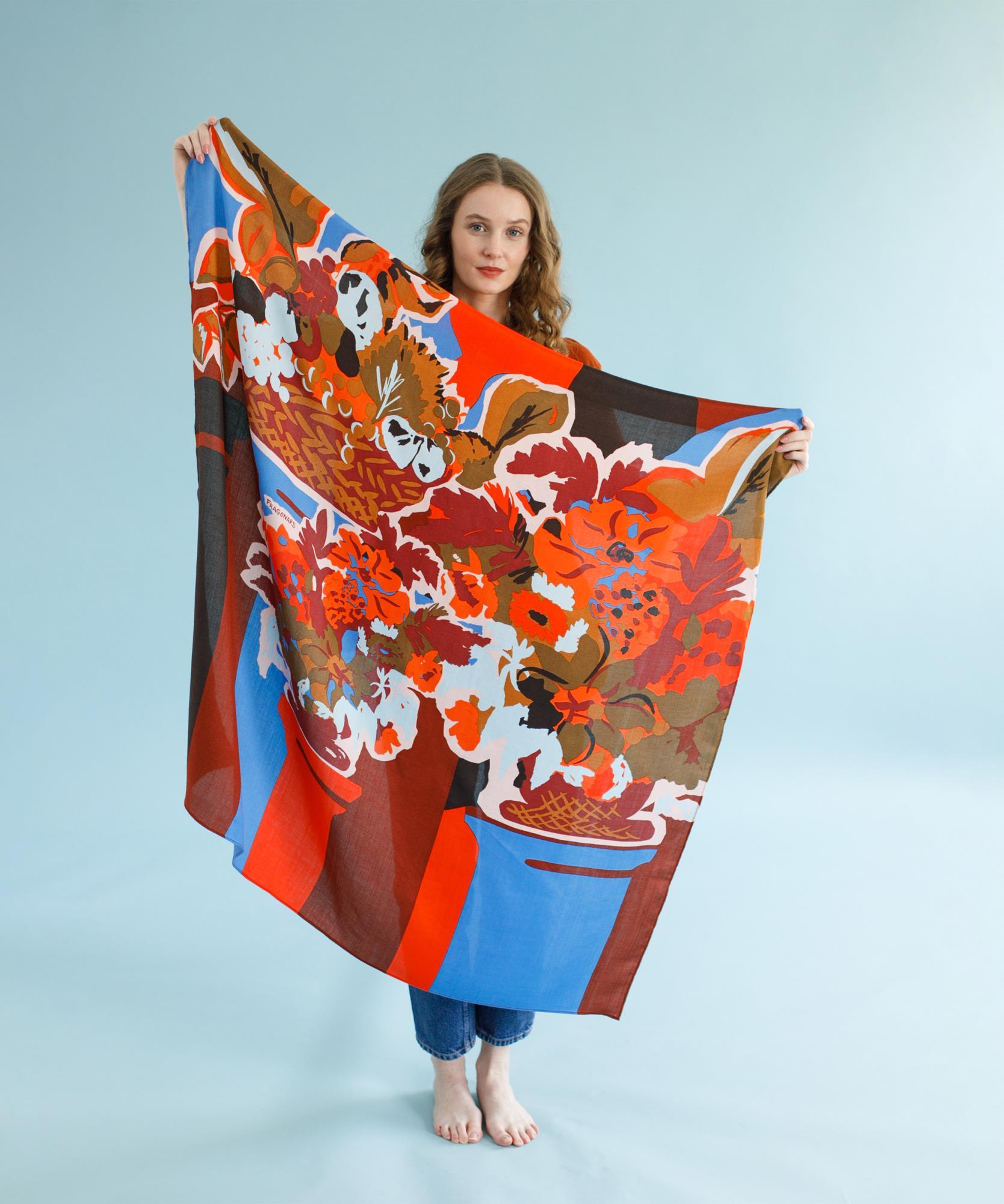Carré Bouquet  110 x 110cm - Orange
