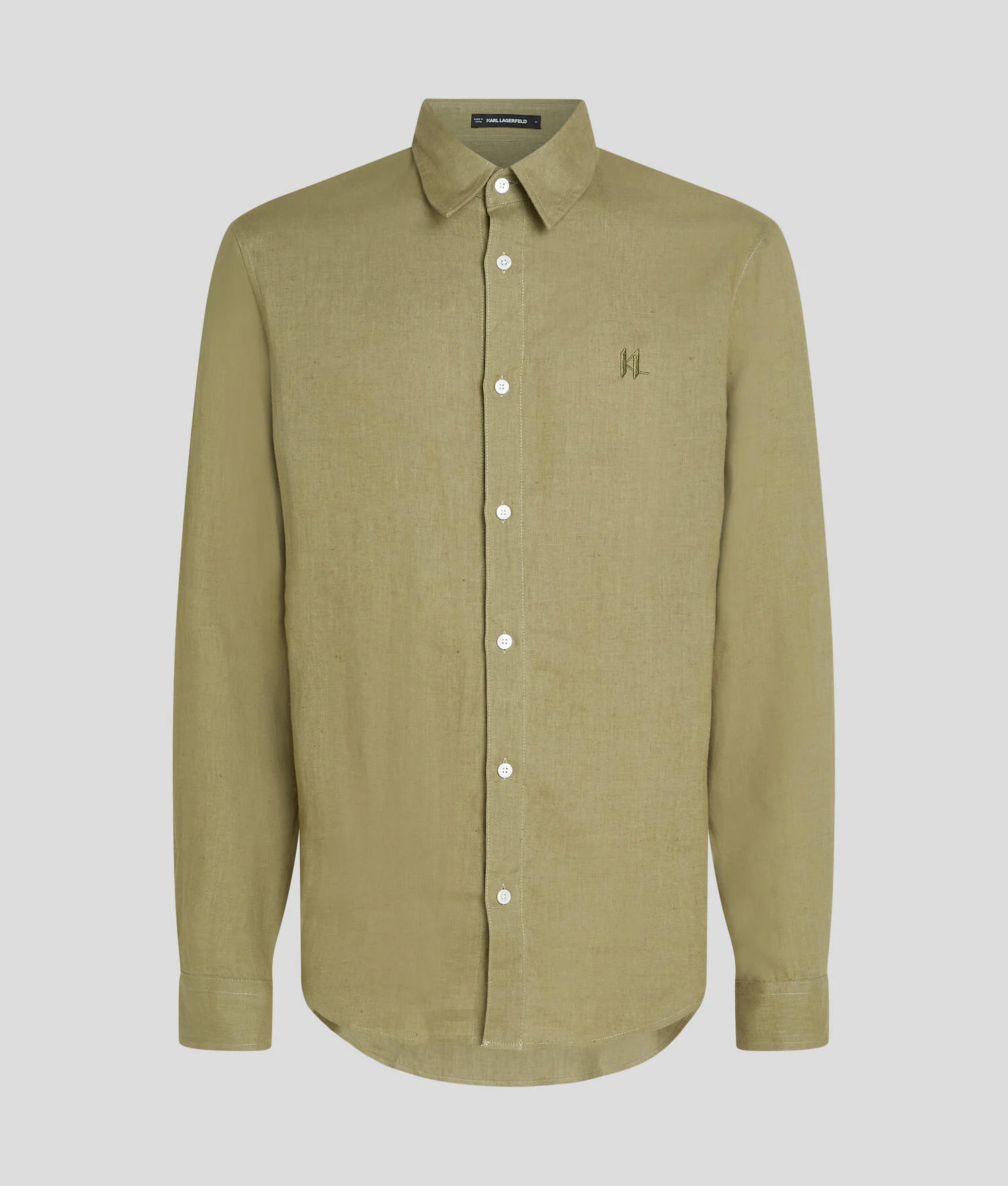 CHEMISE EN LIN KL MONOGRAM - Vert foncé