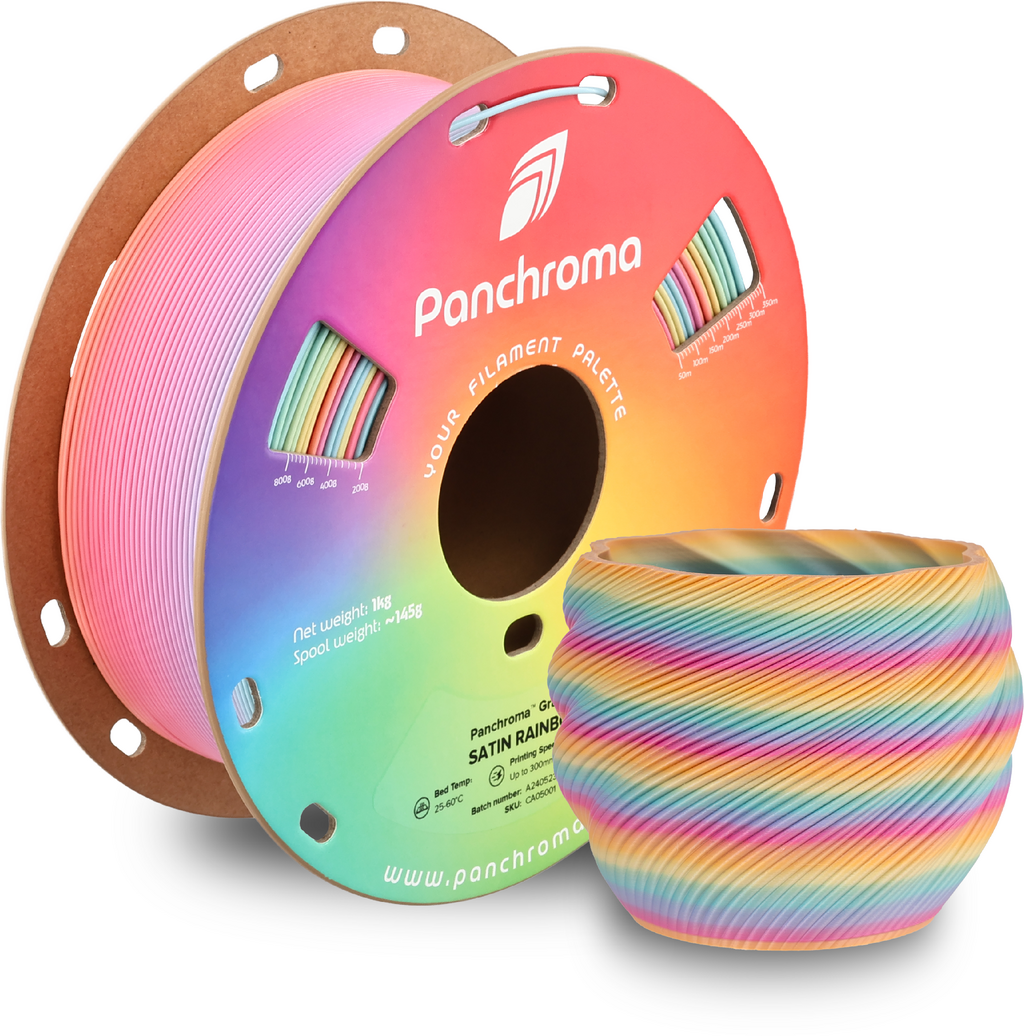 Polymaker  Panchroma™ PLA Gradient Satin Rainbow, 1,75 mm / 1000 g    Ein Farbspektakel in Satin Rainbow