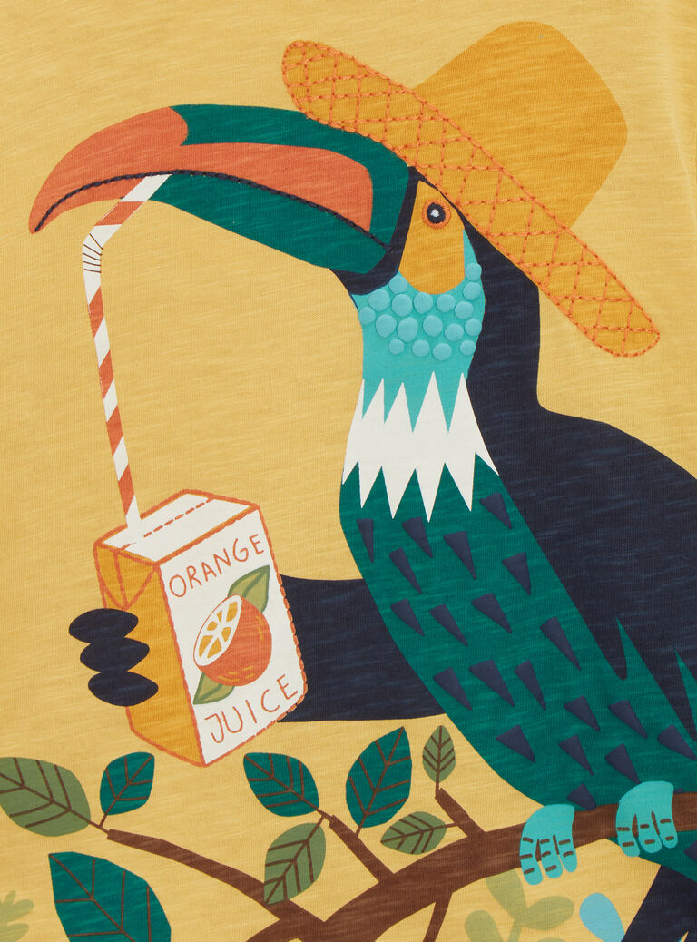 T-shirt jaune animation toucan pour garçon