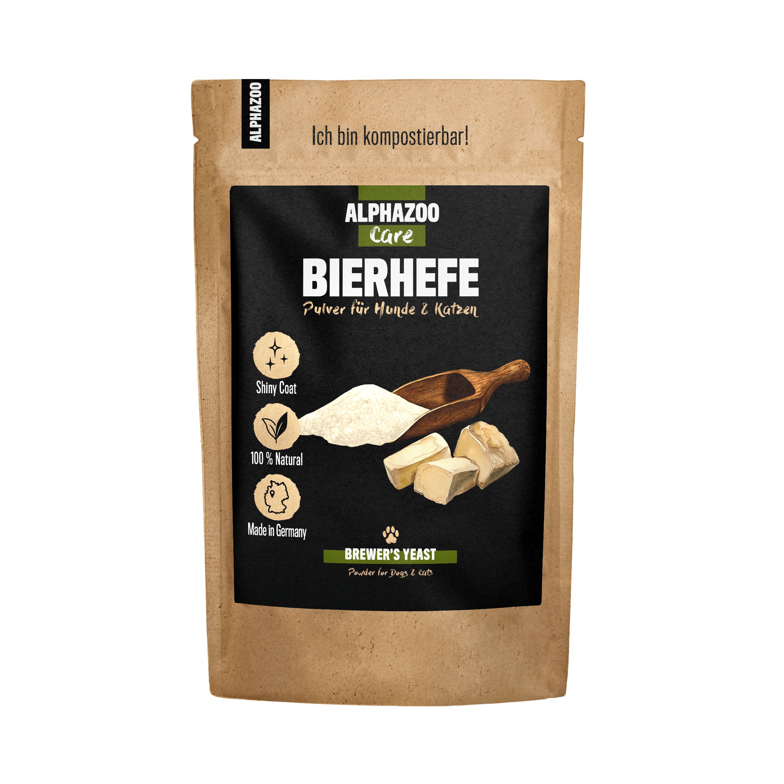 ALPHAZOO Bierhefe Pulver für Hunde und Katzen