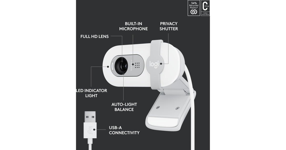 LogitechBrio 100 webcam  (Wit)