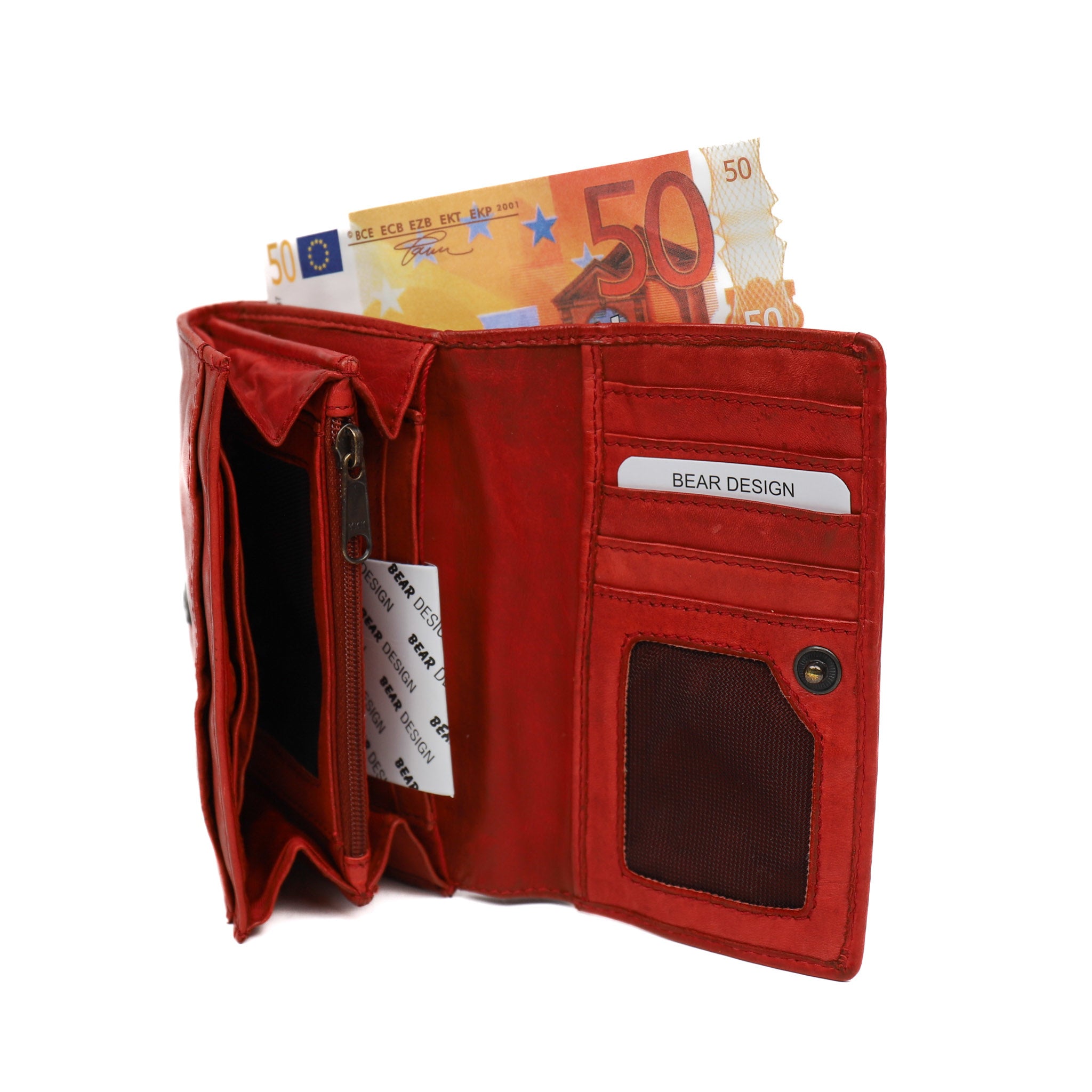 Overslag portemonnee 'Flappie' rood Rood