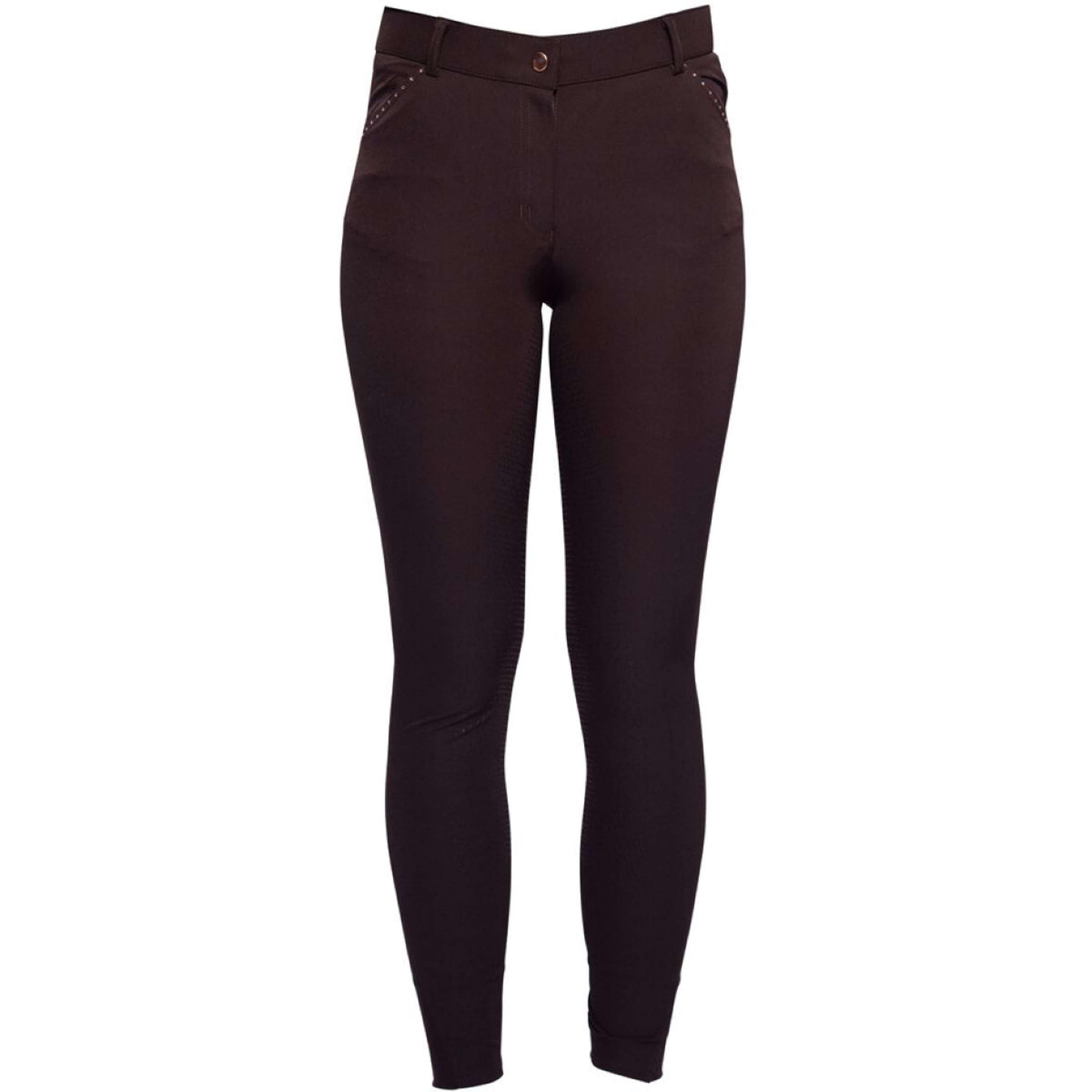 HKM Rijbroek Rosegold Glamour Full Grip Bruin/Rosegoud