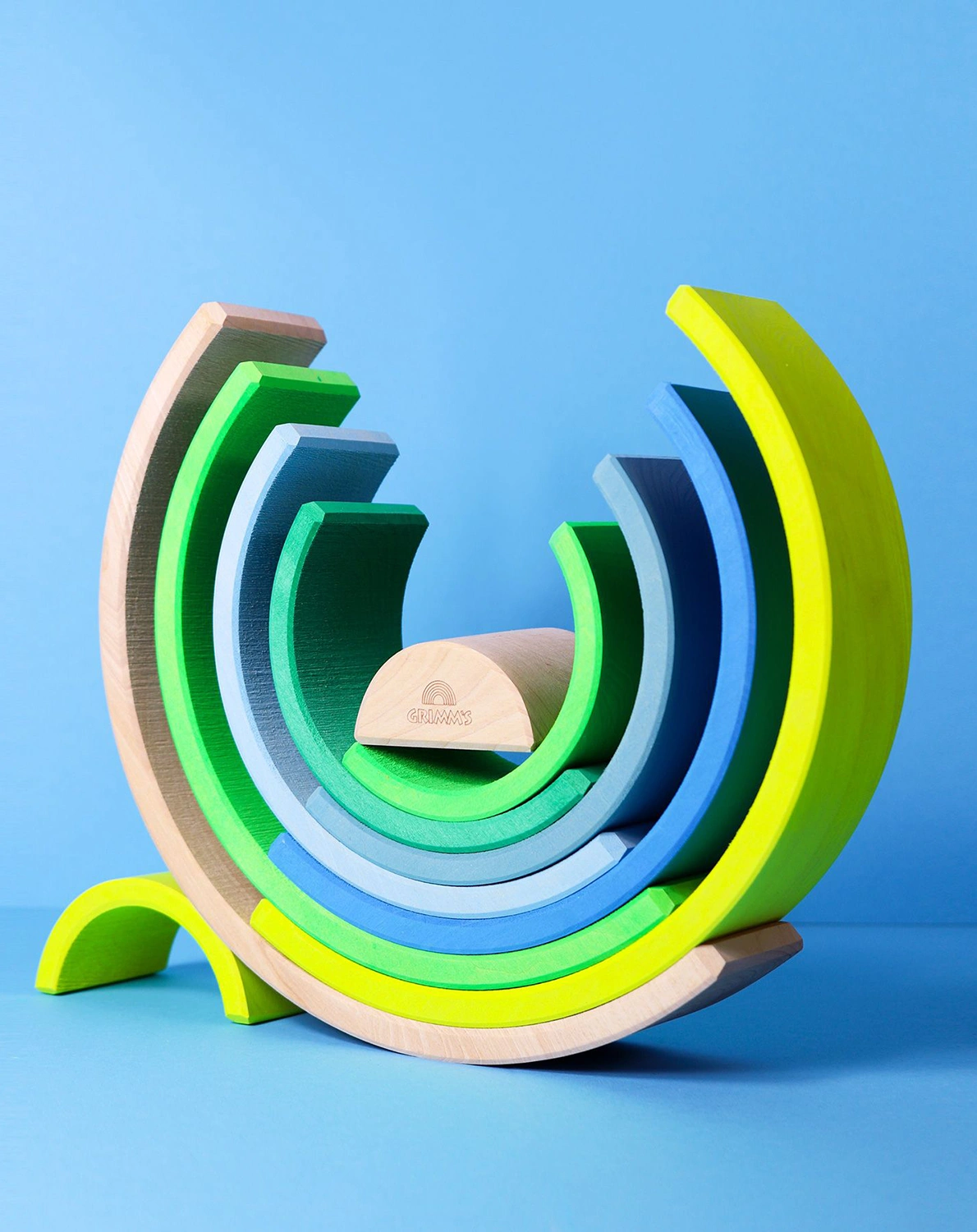 Holz-Regenbogen NEON 10-teilig in grün