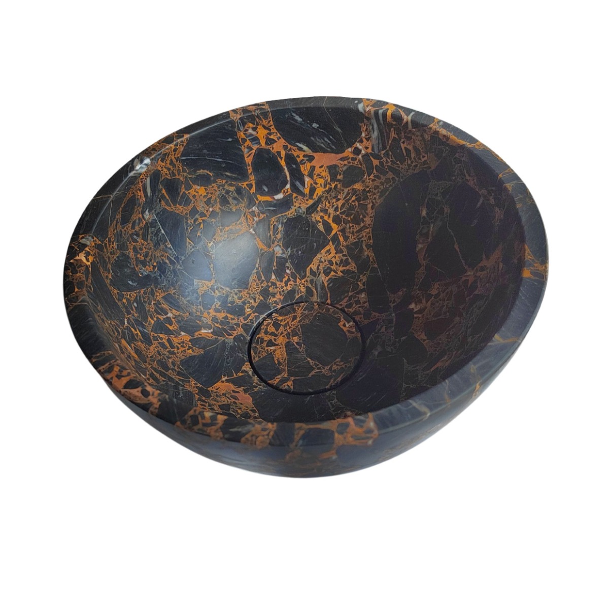 Fontana Athens Portoro Gold Micro Marble toiletmeubel met ribbelfront 40cm zwart mat