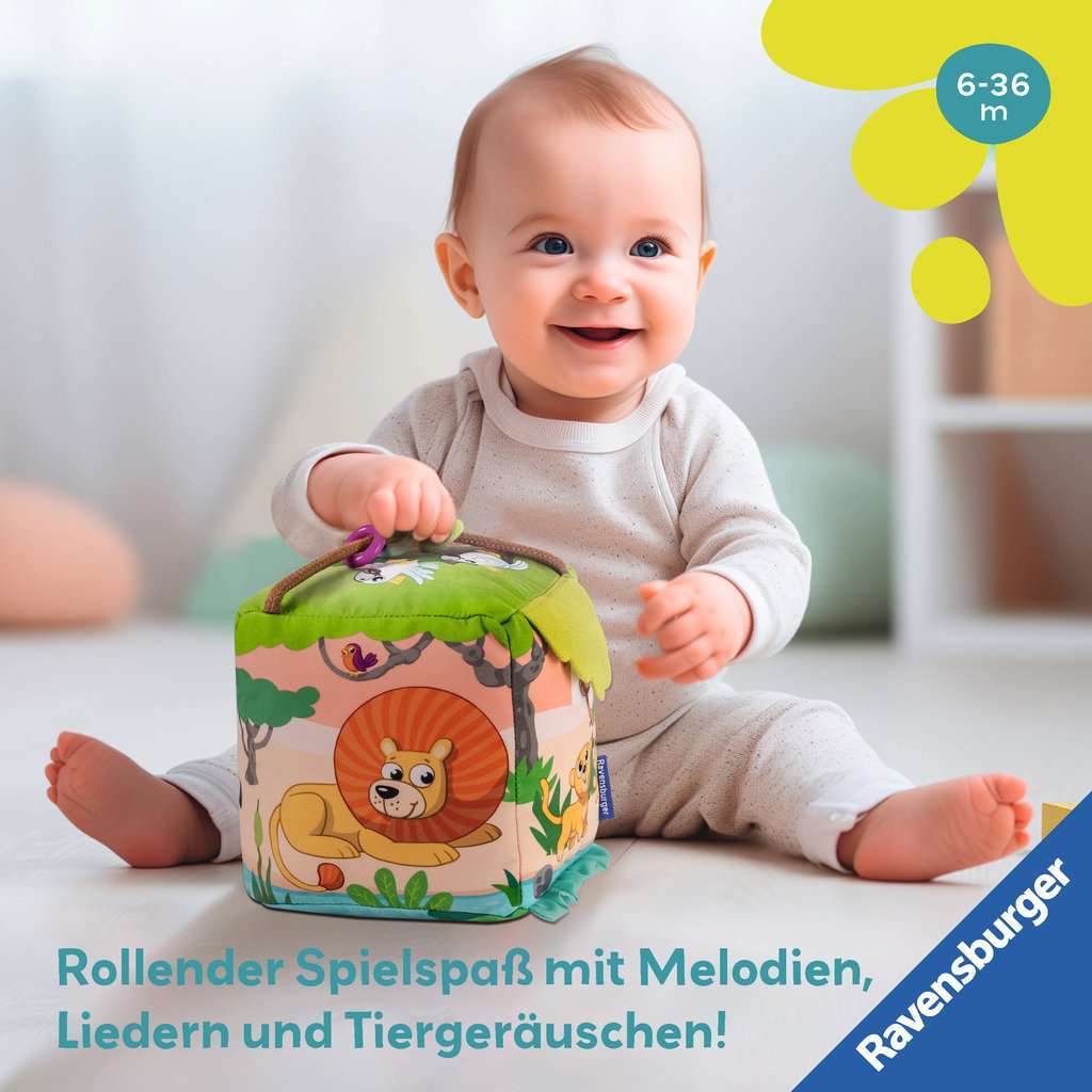 Ravensburger Spiel Play+ Motorik-Musik-Spiel-Würfel: Wilde Tiere