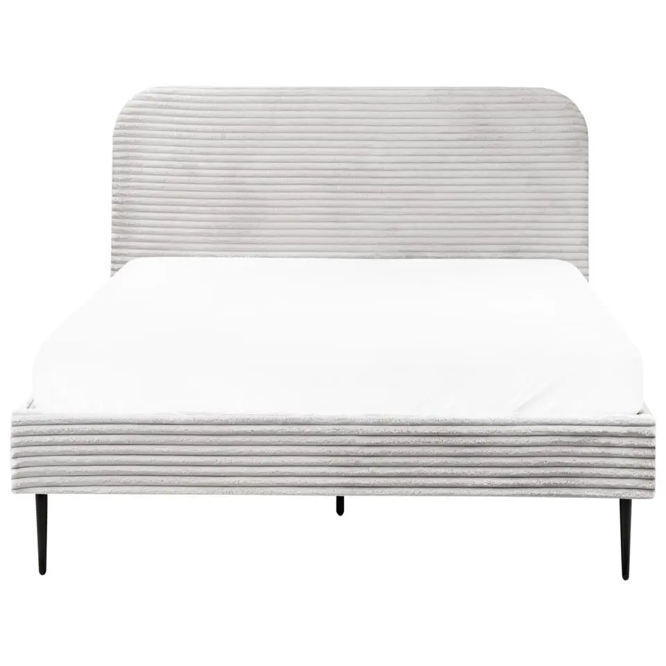 FLAYAT - Tweepersoonsbed - Lichtgrijs - 140 x 200 cm - Corduroy