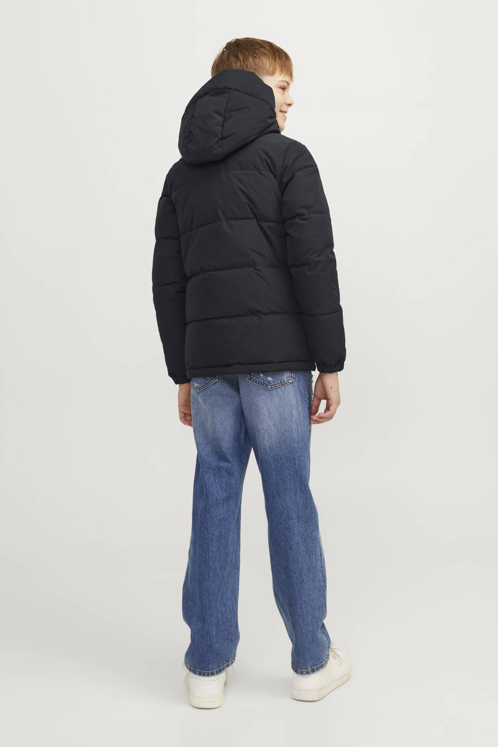 JACK & JONES gewatteerde winterjas JJEOTTO donkerblauw