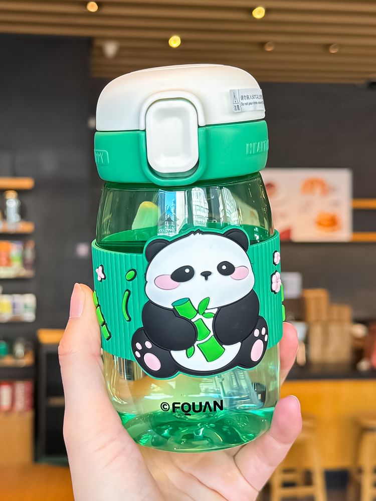 Choyce - Panda Plastic Drinkfles met Rietje (Diverse Designs)