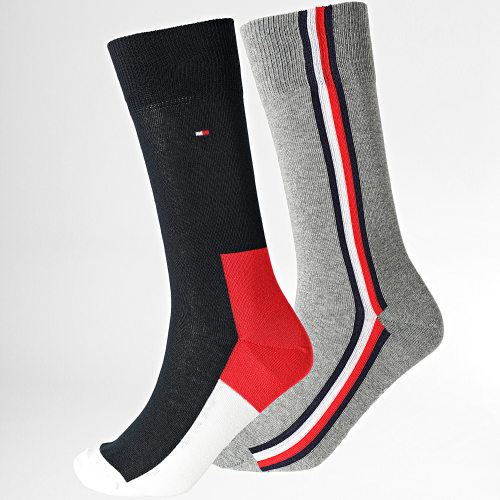 Lot De 2 Paires De Chaussettes 0001 Bleu Marine Gris Chiné