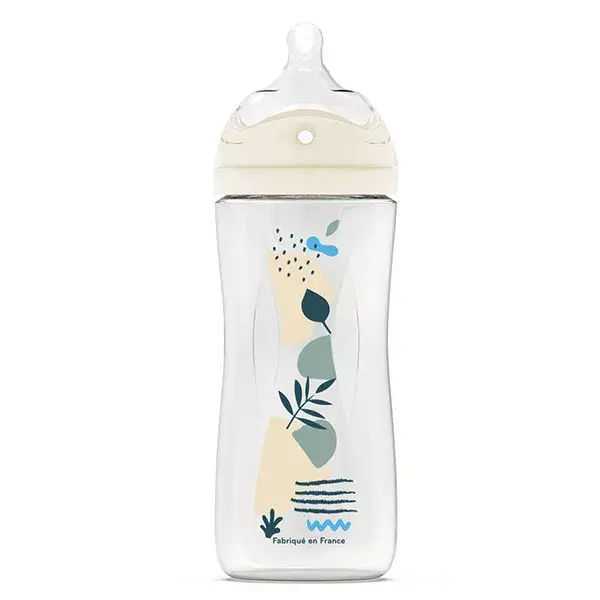 Mamadeira Dodie com bico multiperfurado, anticólica, azul, 330ml