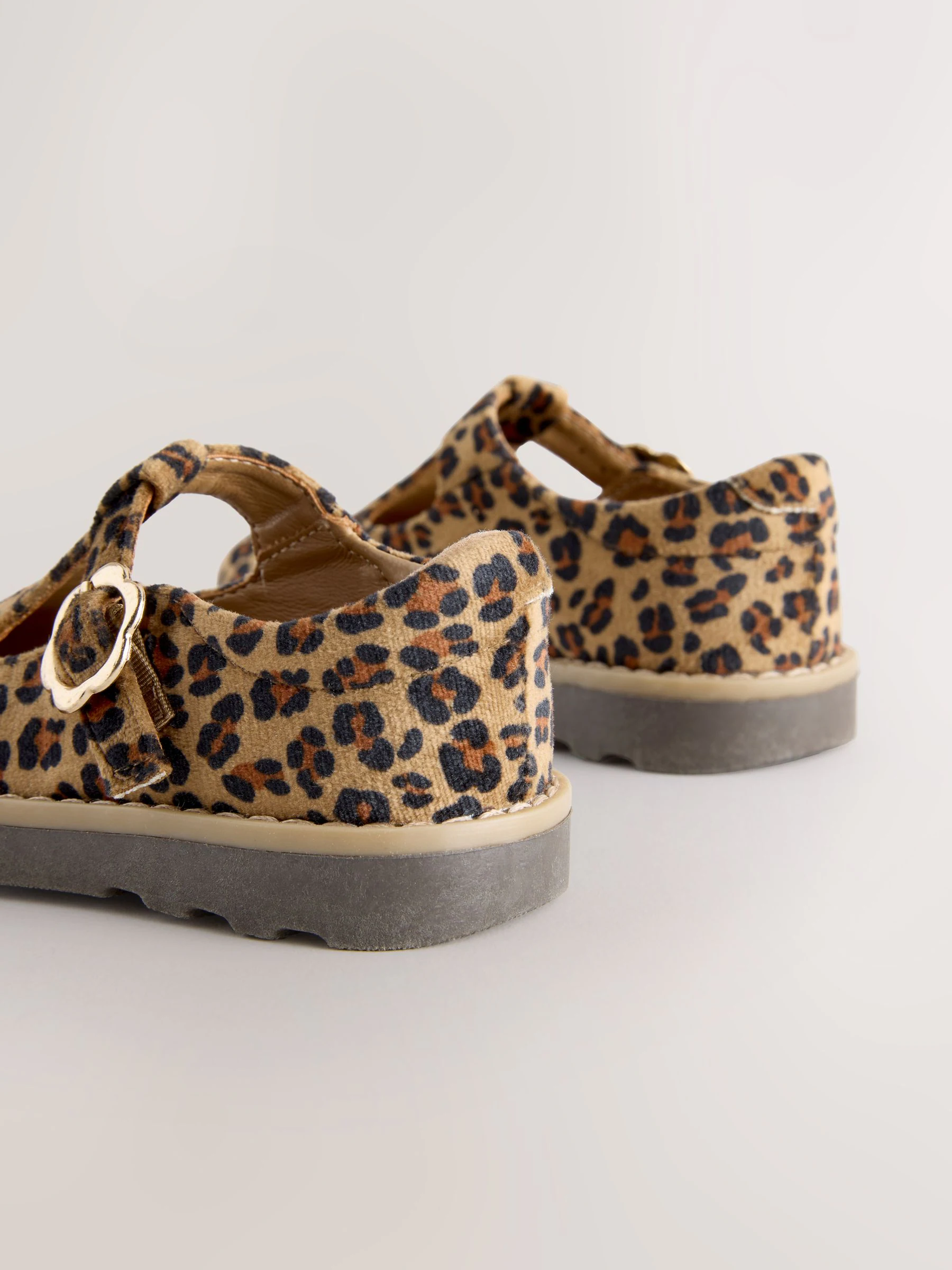 Bruin/dierenprint - Schoenen met T-bandje