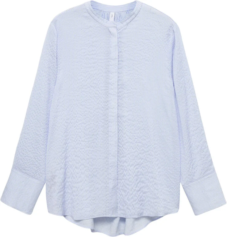 MANGO Striped flowy shirt Medium blue