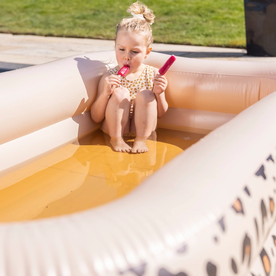 Swim Essentials Aufblasbarer Pool Panther Druck Beige