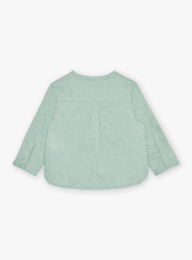 Chemise vert pistache en jacquard