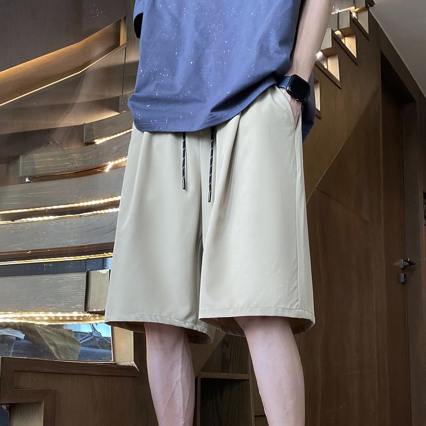 Breeson - Effen shorts met wijde pijpen en trekkoord in de taille