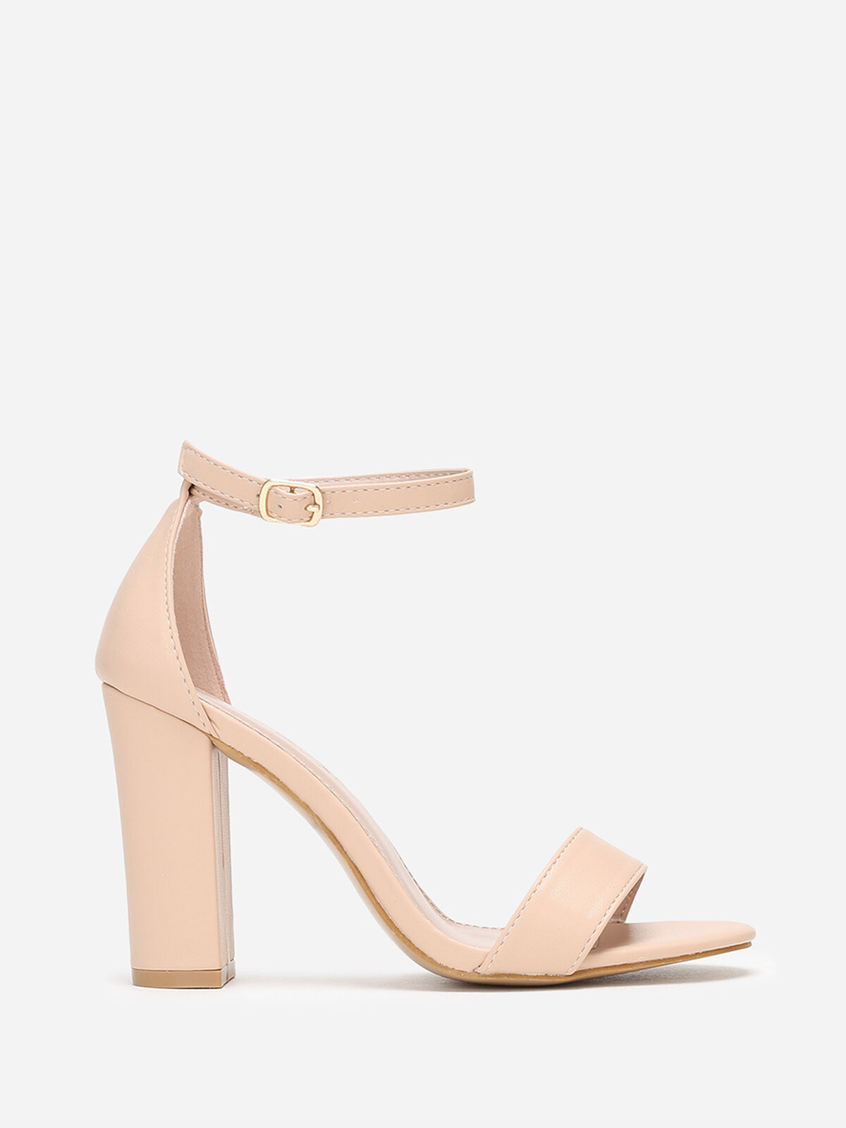 Sandales en simili à bout arrondi- Beige
