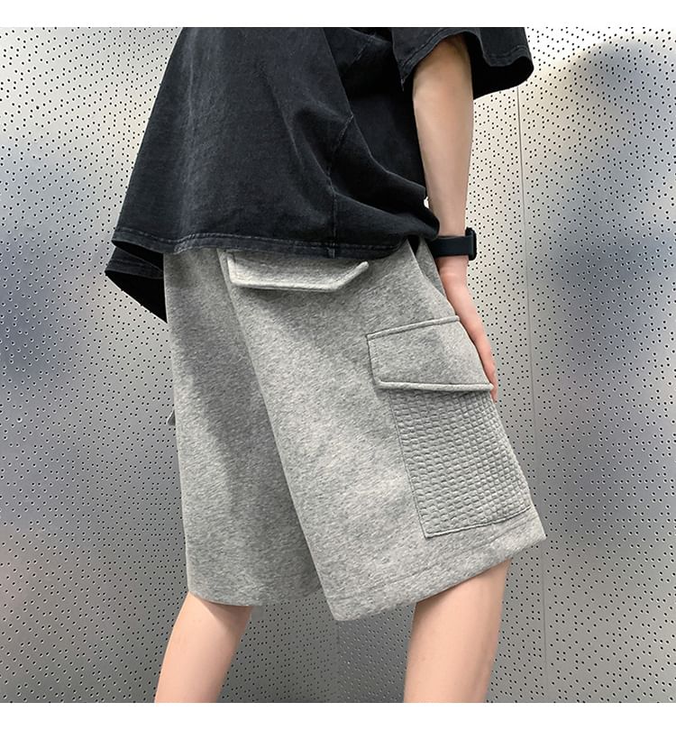 emeisa - Effen cargoshorts met trekkoordtaille