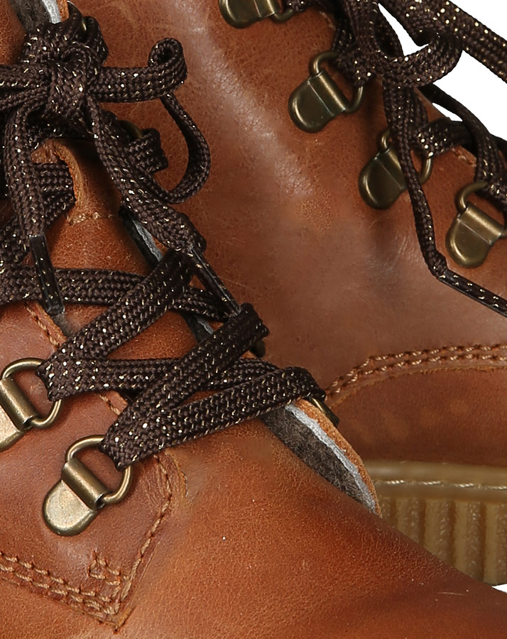 Schnür-Boots CLARA LAMB gefüttert in hellbraun