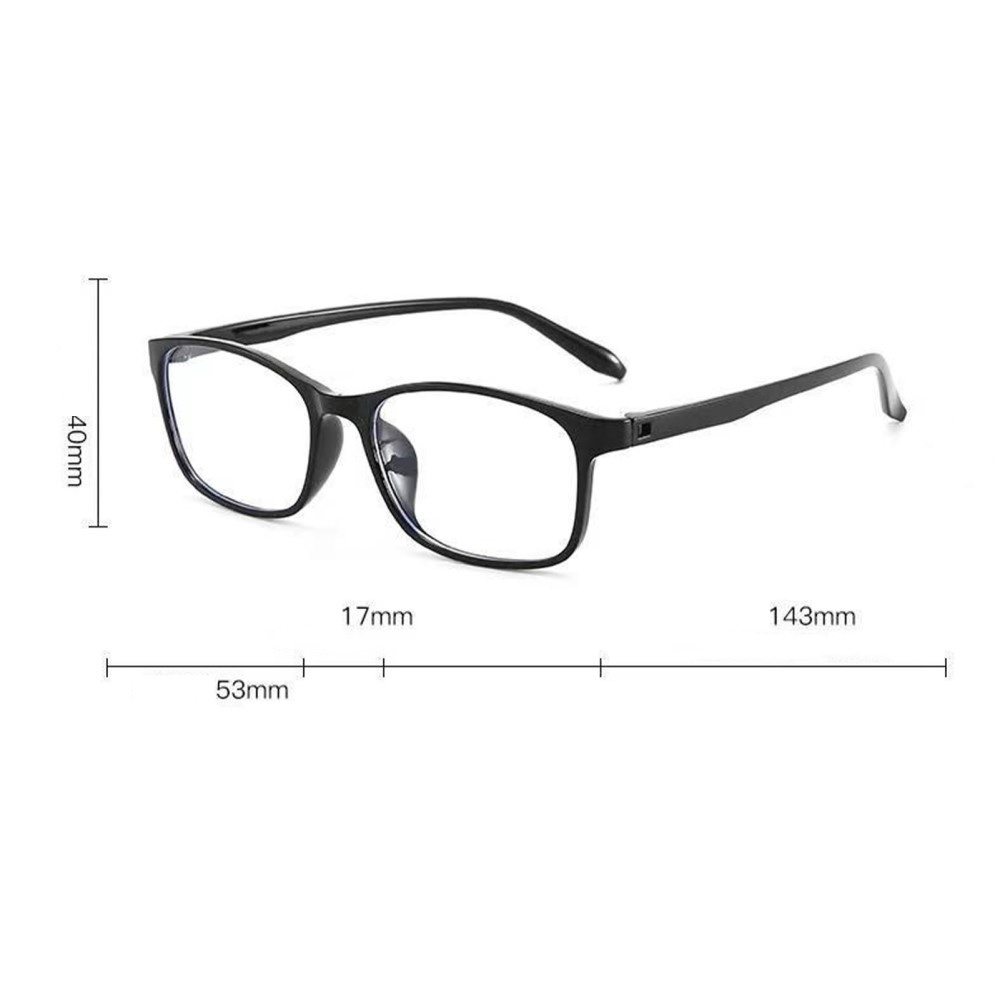 Anti Blue Light Blaulichtfilter Brille Computerbrille - Schwarz (Matt / Rechteckig)