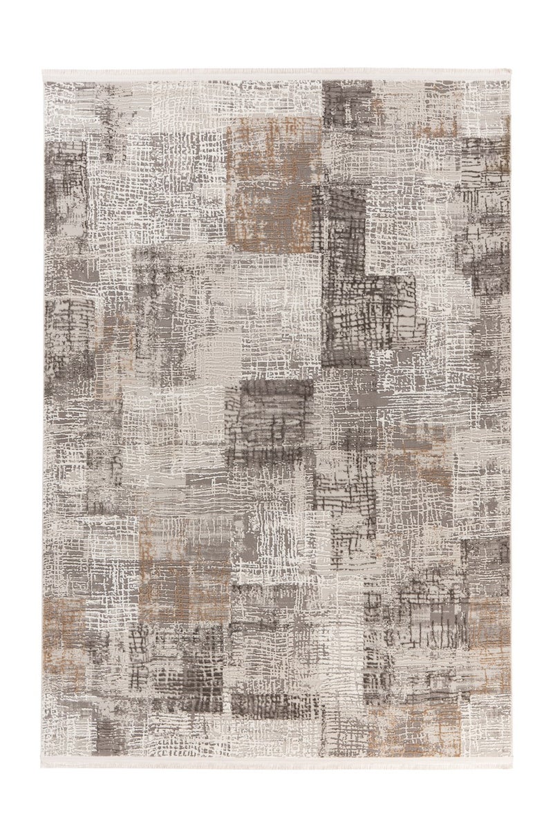 Kortpolig tapijt Celestia grijs/zilver vintage design, used look, patchwork design 80 x 150 cm