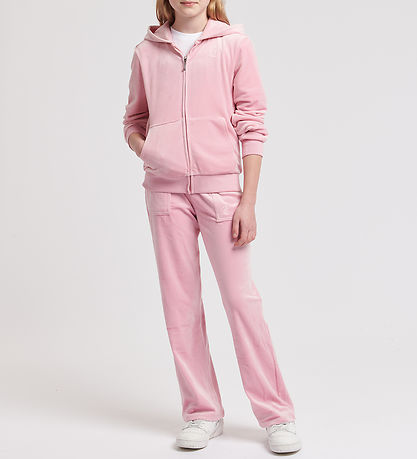 Juicy Couture Velours Hosen - Tonal Wide - Pink Nectar