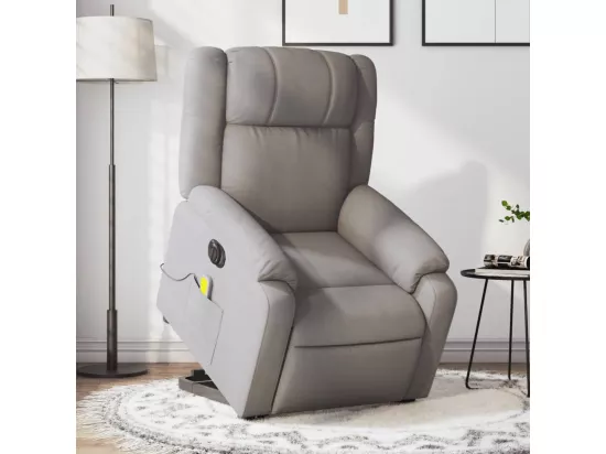 Fauteuil inclinable massant électrique Taupe Tissu
