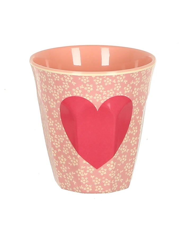 Melamin-Becher HEART PRINT in rosa