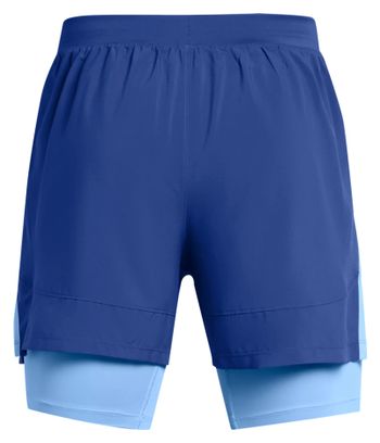 Short 2-en-1 Under Armour Launch 5in Bleu Homme