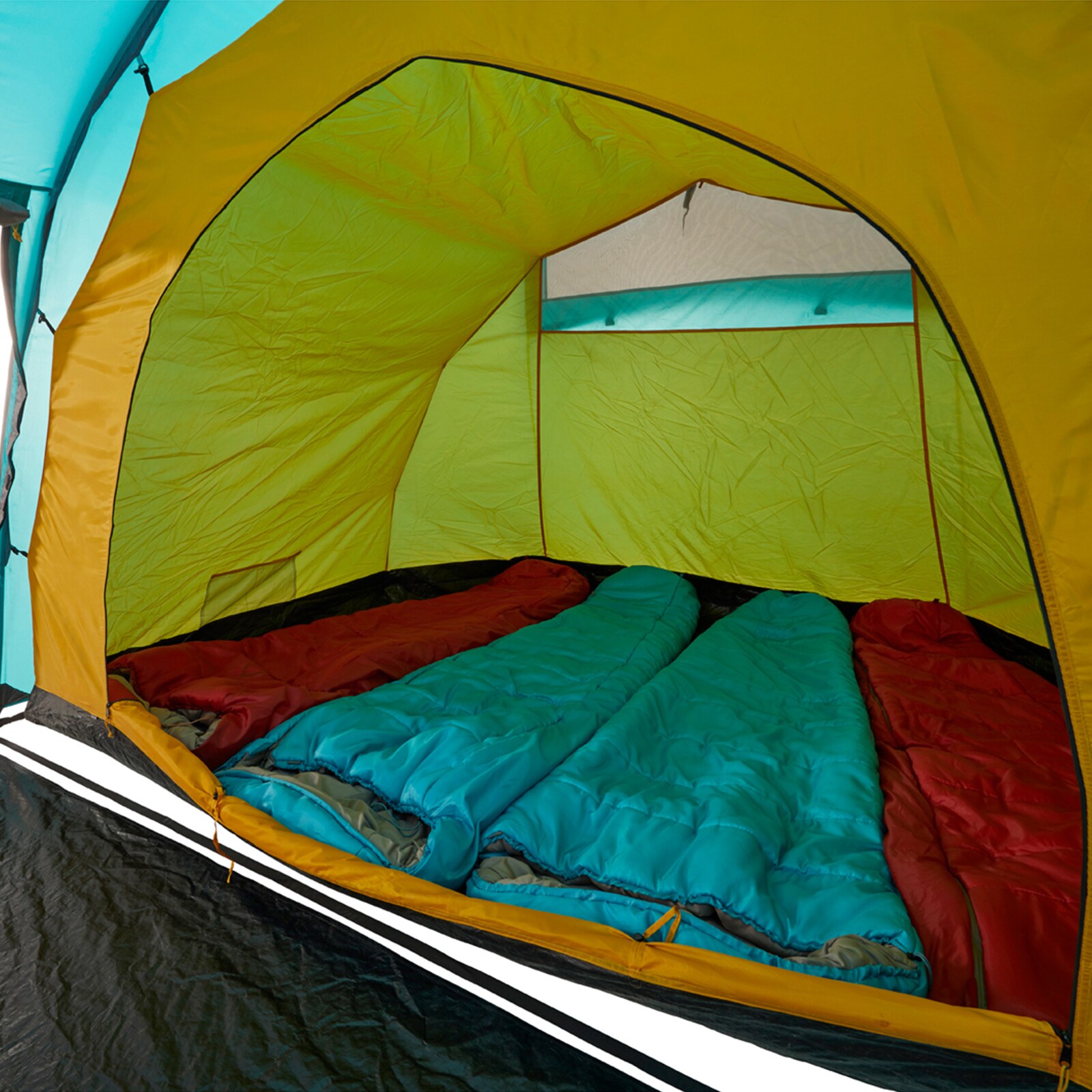 GRAND CANYON Tunelzelt Robson 4 Personen Zelt Familien Camping Leicht Vorraum Farbe: Blue Grass