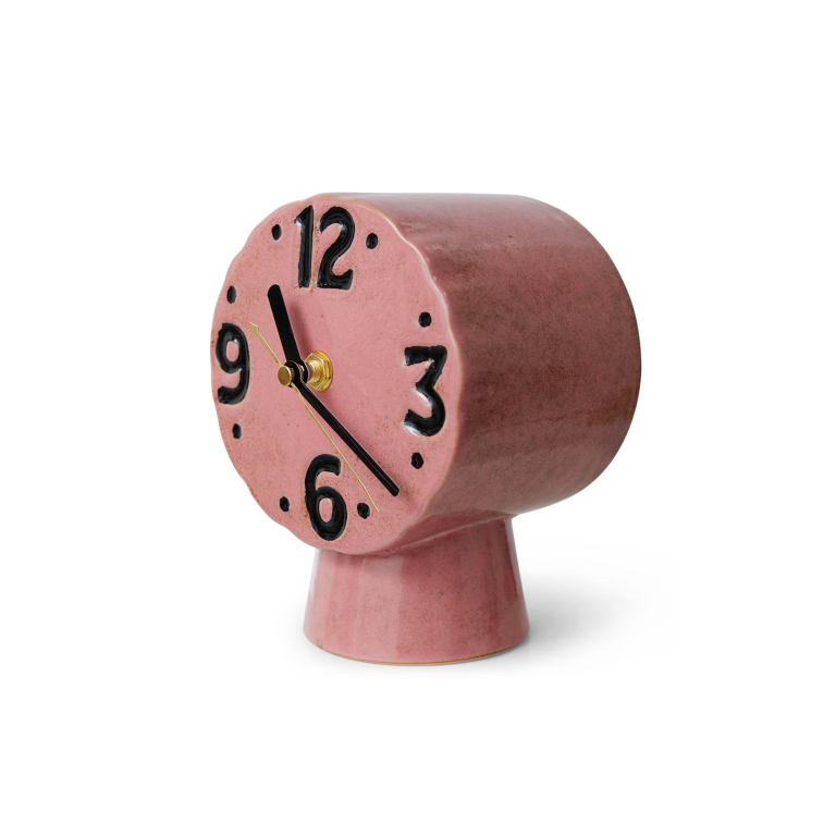 HKliving Retro Ceramic klok Chrome