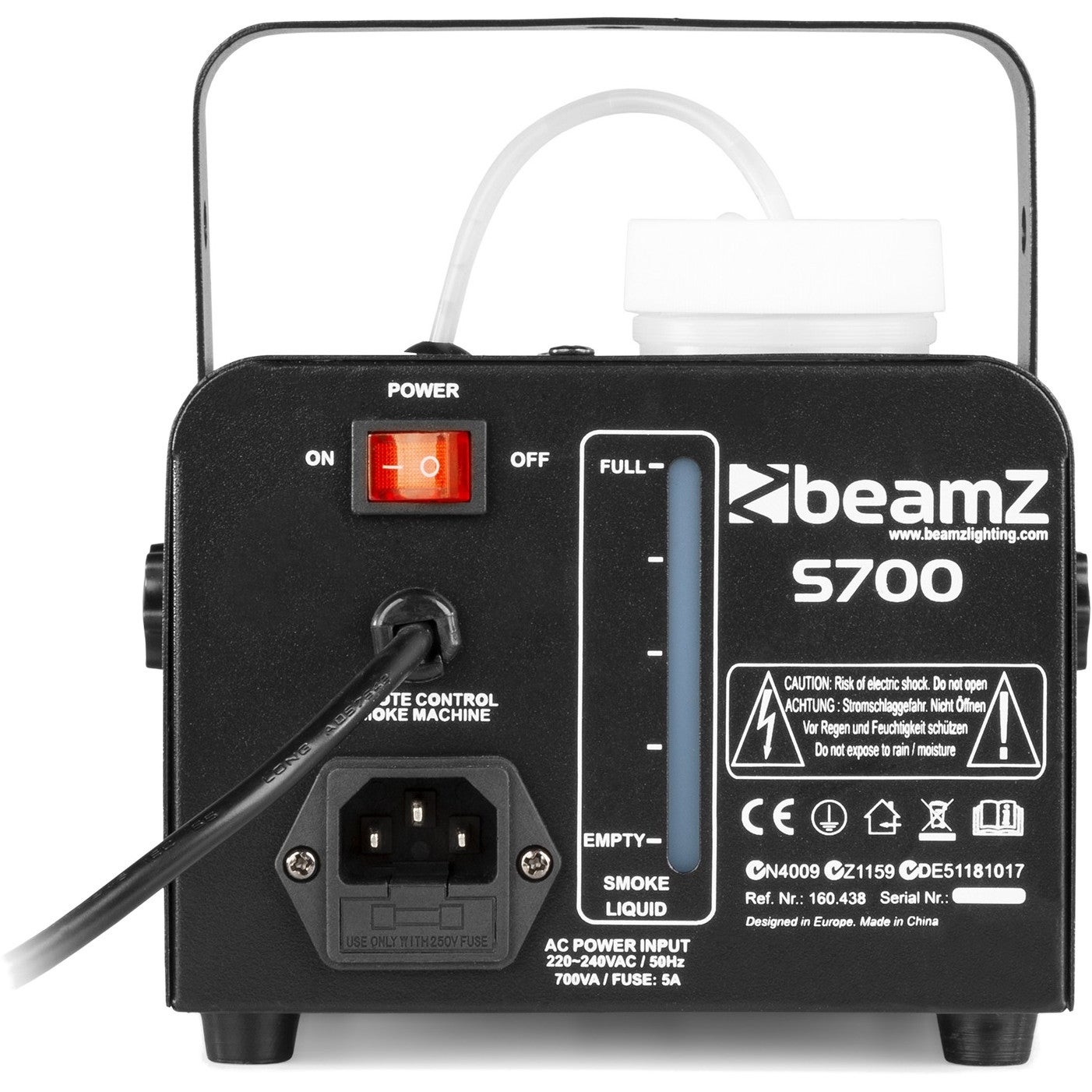 BeamZ S700 rookmachine met rookvloeistof