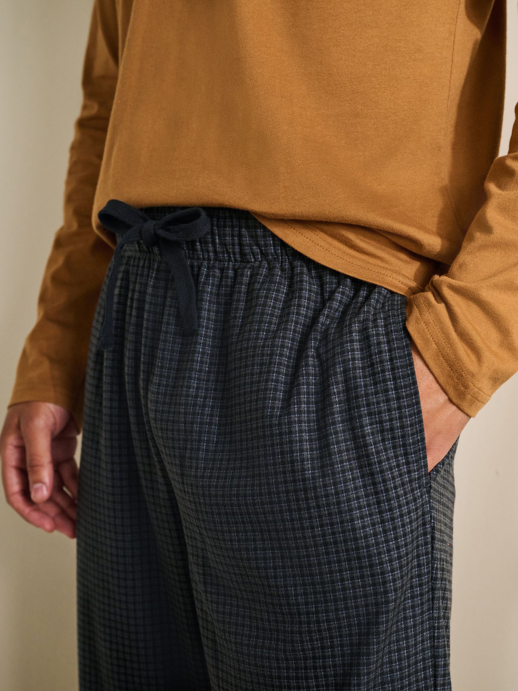 Marineblauw/oranje - Motionflex - Behaaglijke pyjama met lange mouwen