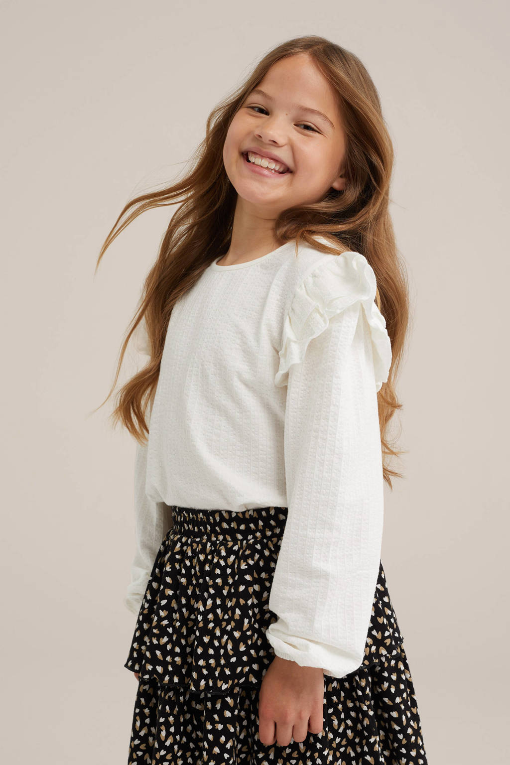 WE Fashion longsleeve blanc