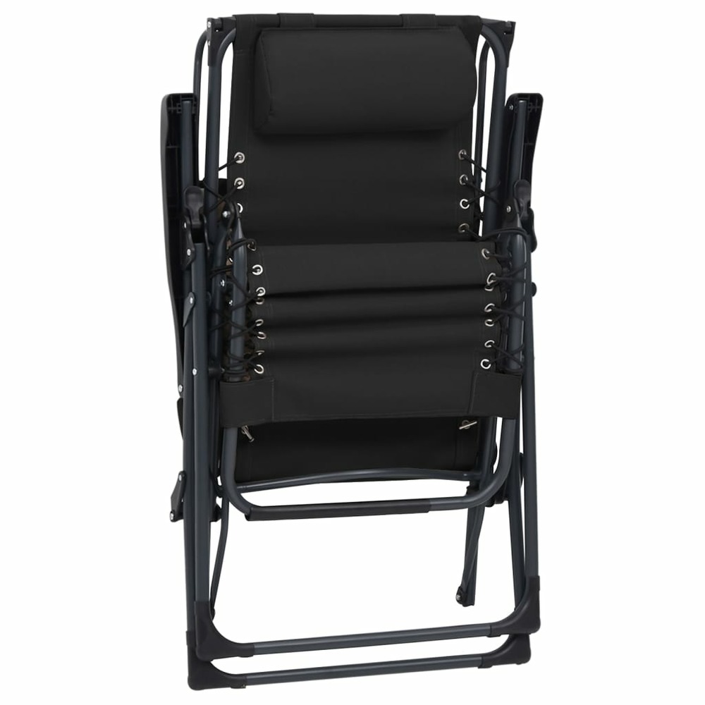 Chaise pliable de terrasse textilène noir