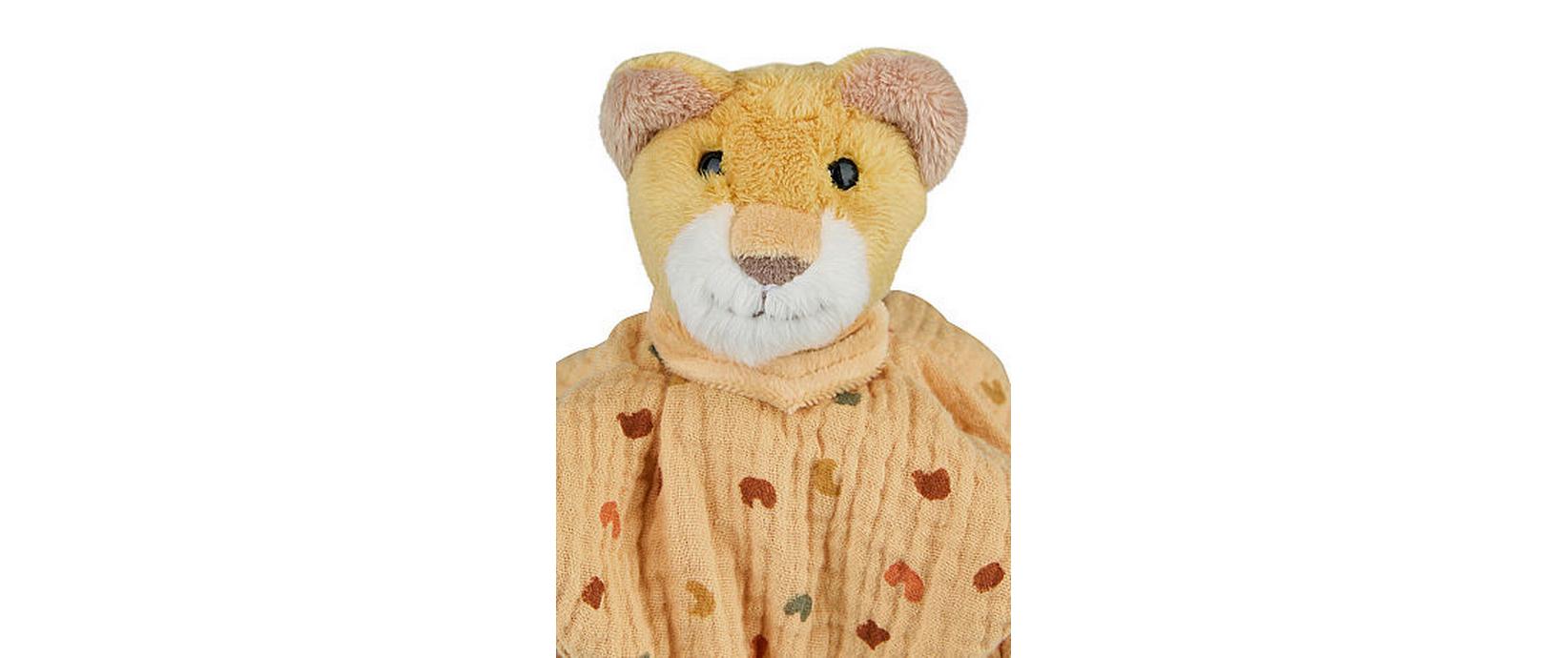 Schmusetuch Löwe Leo SFlauschiger Musselintuch mit süssem Allover-Motiv