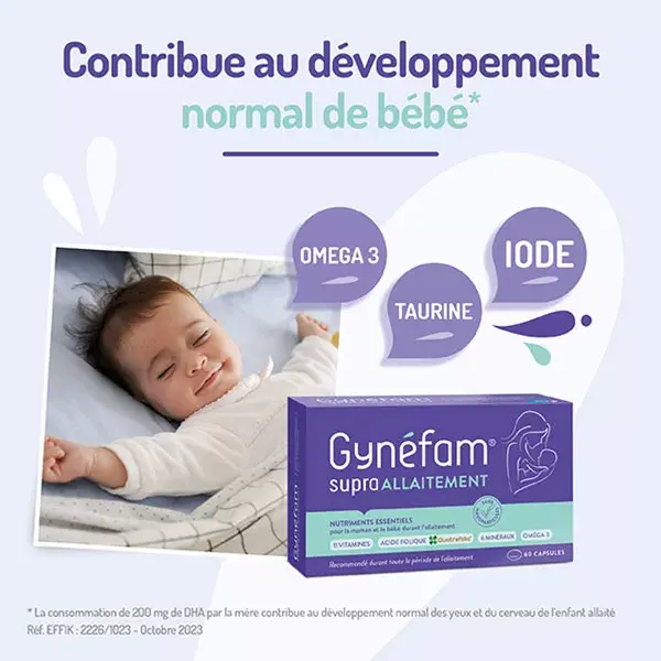 Gynefam Supra para Amamentação - Suprimento para 1 mês com 60 cápsulas.
