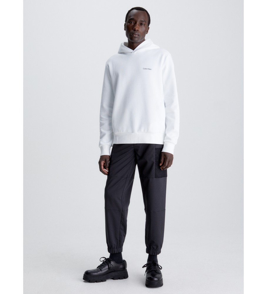 Moletom com capuz Calvin Klein em poliéster reciclado, branco