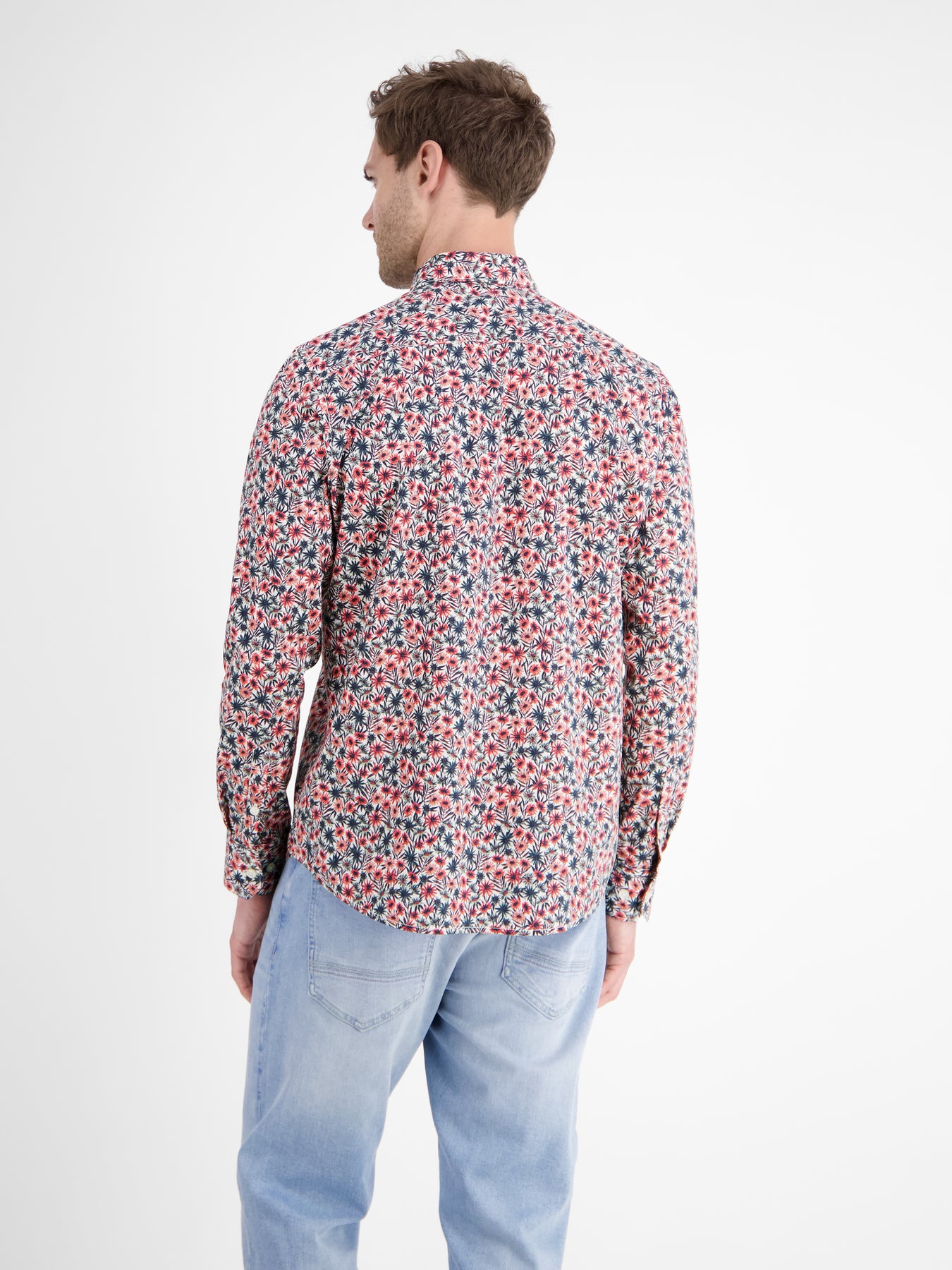 Langarmhemd für Herren, floral bedruckt