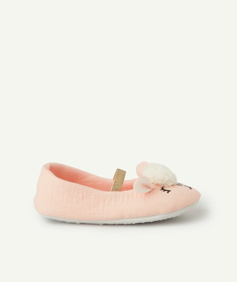 CHAUSSONS ROSES FILLE AVEC ANIMATIONS LAMA