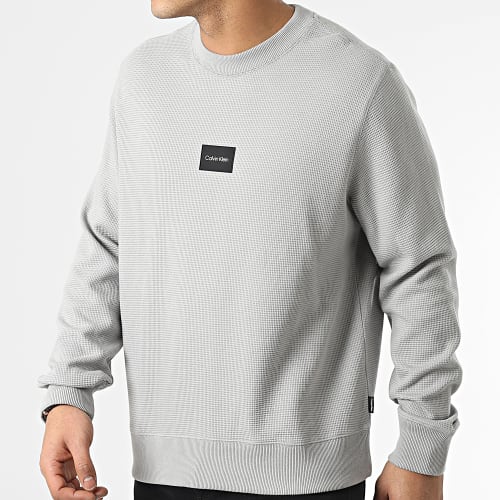 Sweat Crewneck Textured Grid 8055 Gris